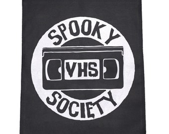 Spooky VHS Society Cloth Large Back Patch
