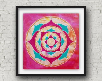 Mandala Print - Mandala Painting - Mandala for Fertility & Hope - Home Decor - Fine Art Print - Meditation Altar - Wall Art, Healing Mandala