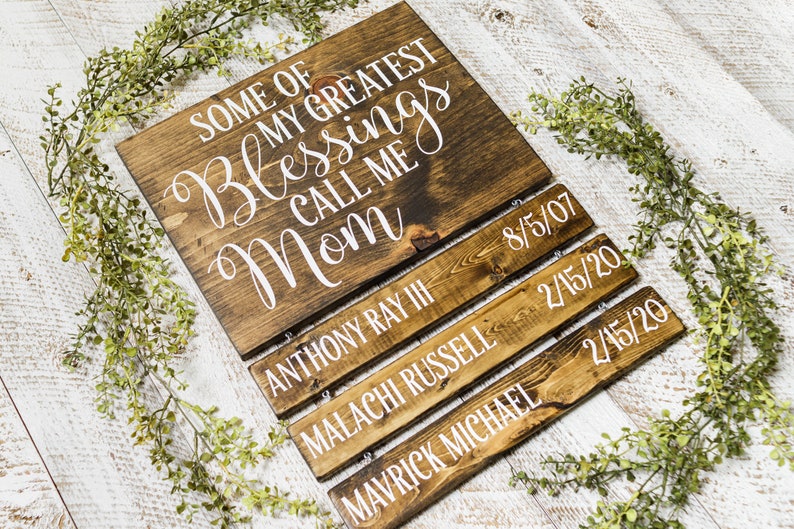 Gift for Mom My Greatest Blessings Me Mom Parent Sign With Etsy