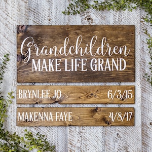 Grandchildren Sign | Grandchildren Make Life Grand Sign | Grandchildren Sign | Grandparents Sign | Gift For Grandparent | Grandkids Sign