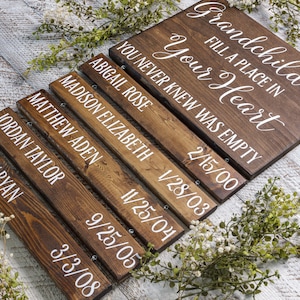 Grandma Gift, Grandparent Gifts, Grandchildren Name Sign, Grandkids Sign, Grandchildren Fill A Place In Your Heart, Personalized Gifts for