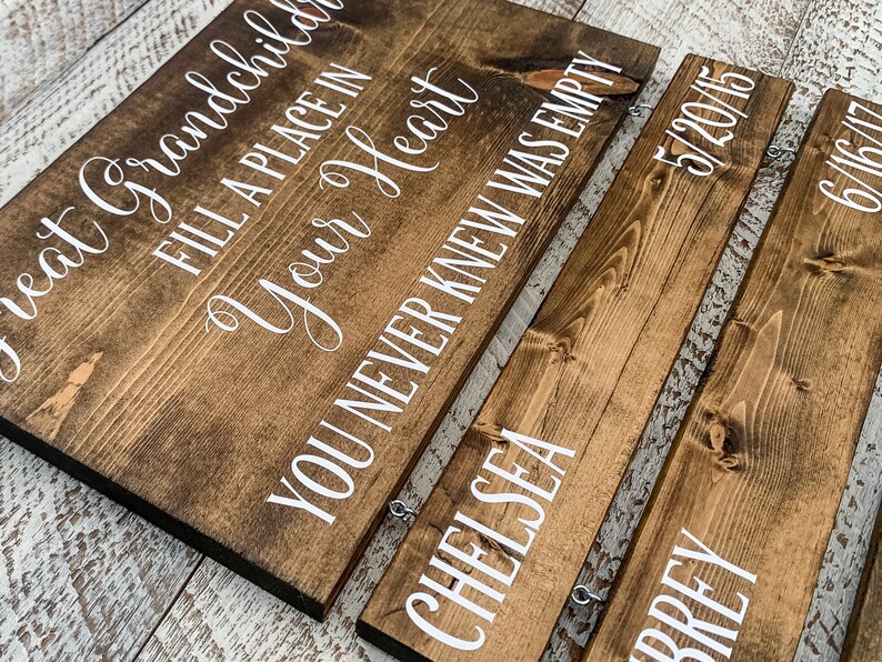 Great Grandparents Gift Fill a place in your heart Mothers Day Gift for Great Grandparent Great Grandchildren Sign With Names