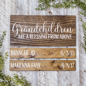 Grandchildren Are A Blessing From Above, Grandchildren Sign With Names, Grandchildren Name Sign, Gift for Grandma, Custom, Personalized