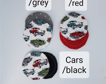 Stocking Stuffers; Car Cupholder Coasters; wicking fabric; pinking edges for adjustable fit.  Cars, boats, trucks, RV's, etc