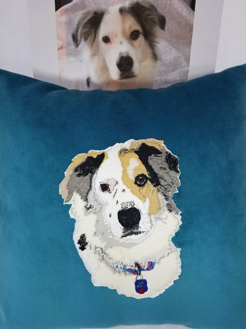 Design My Dog,Pet Portraits, Pillows, Totes, Wall Art, Fabric Trays image 1
