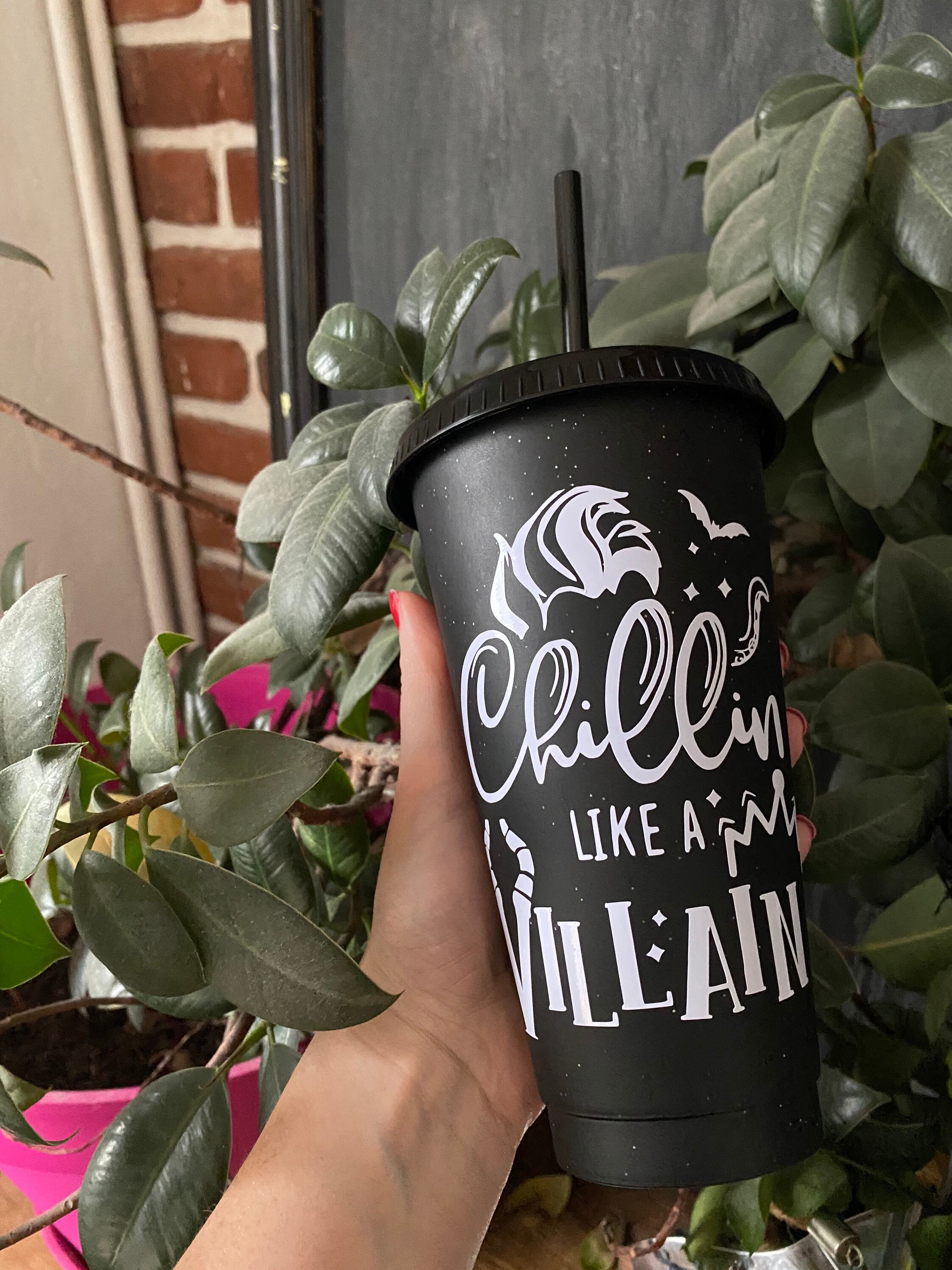 Gobelet Noir Paillettes Réutilisable Villains