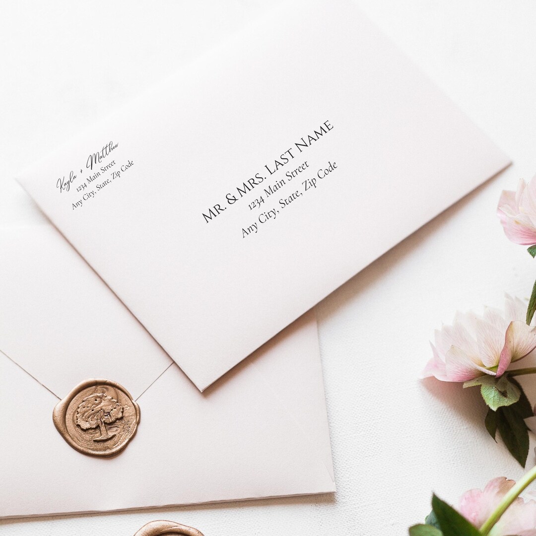 Invite Envelope Wedding Invite A7 Envelopes, Envelope Addressing Template, Printable ...