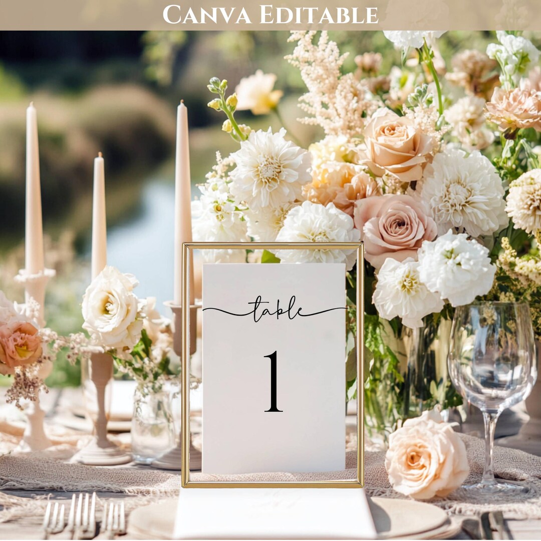 Table Numbers, Canva Template (digital Download), 5x7, Printable ...