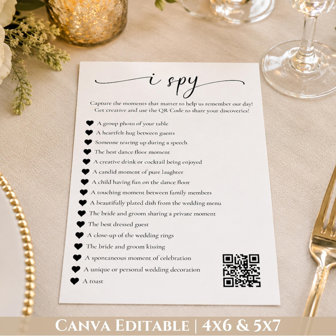 I Spy Game, With QR Code, Canva Template (digital Download), 4x6 / 5x7 ...
