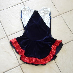 Sleeveless American Girl Patriotic Red White & blue competition figure ice skating dress 4 (cxs) 4/6 (CS), 6/7 (CM), 8/10 CL, 12/14, 14/16