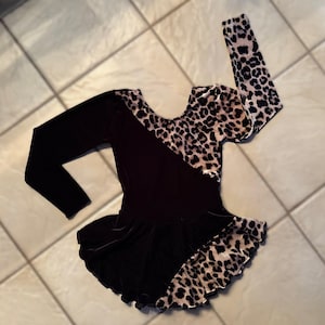Dresses Black and Leopard Dress - Etsy