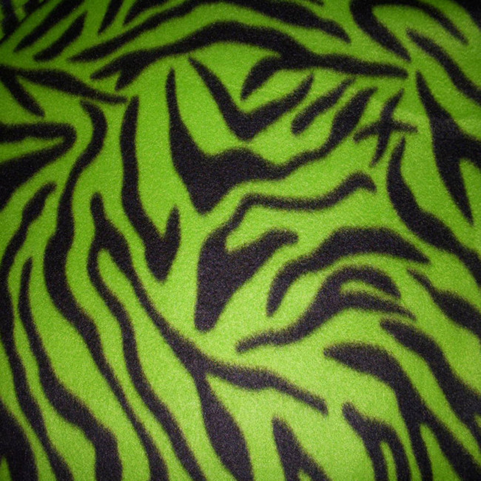 Green Zebra Print Fleece Fabric 1 Yard  Etsy