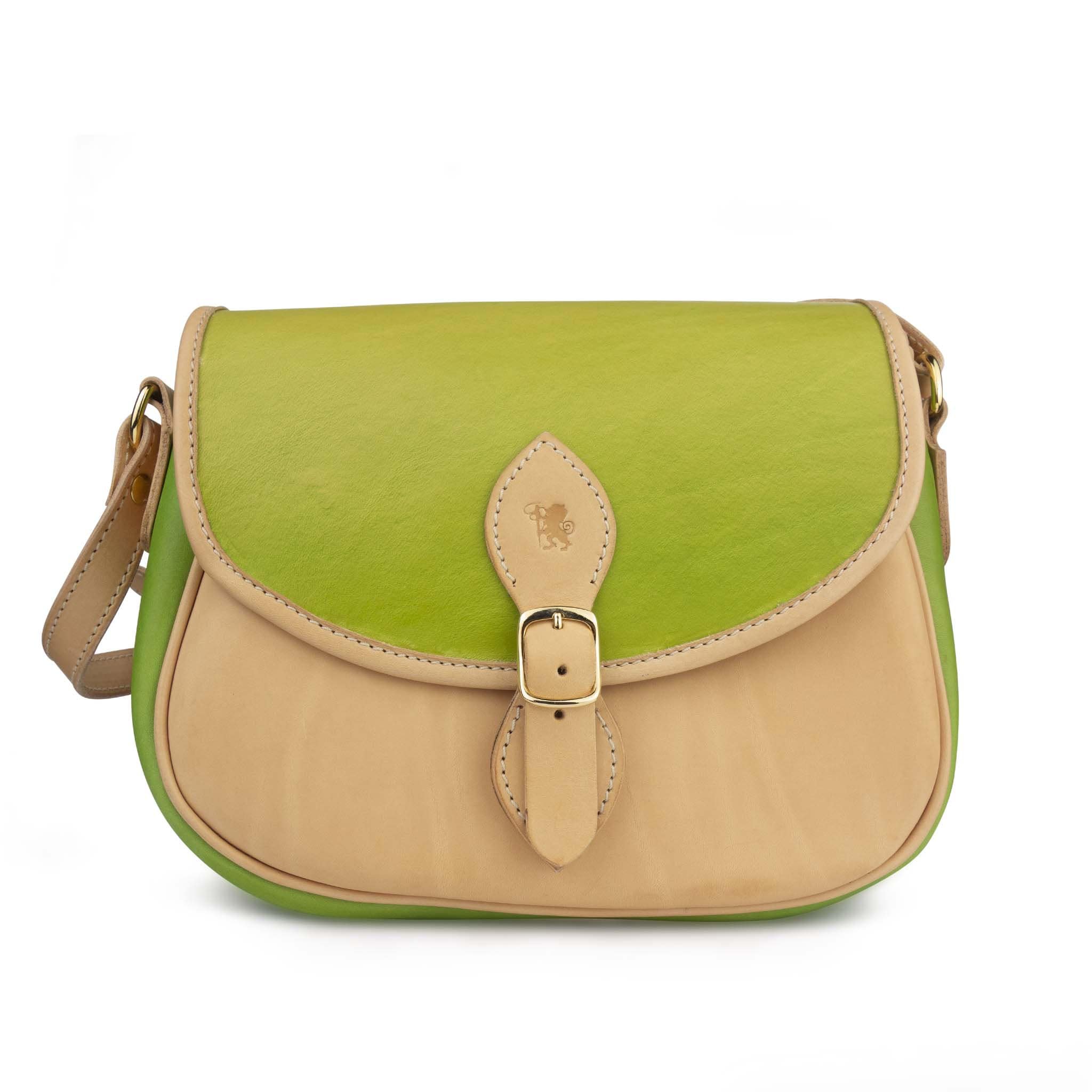 Green Leather Saddle Bag Made With Full Grain Leather 100 Etsy