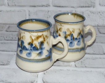 Hand Thrown Pottery Coffee Mugs Set of two Artisan Mugs