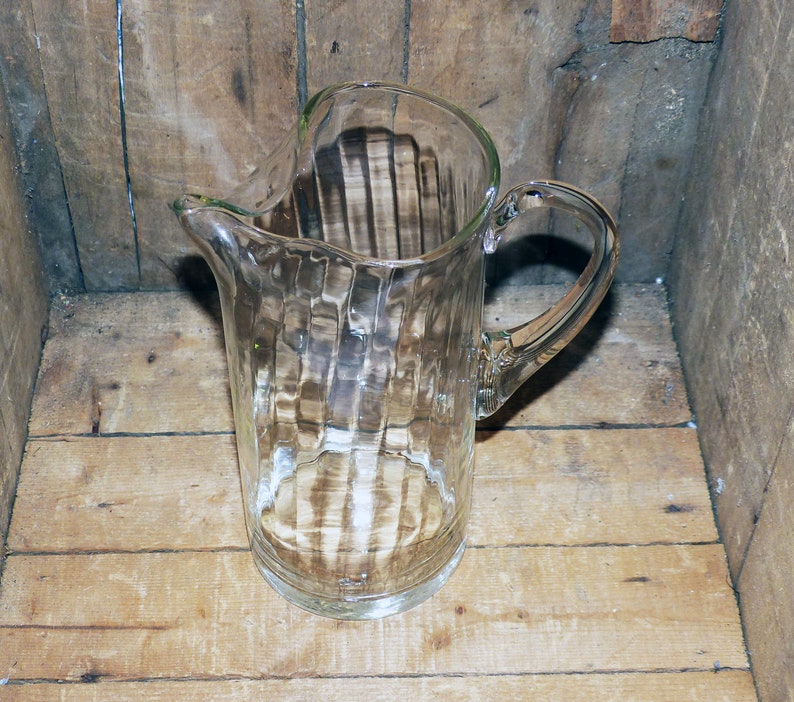 Clear Glass Crystal Water Jug with Pinched Spout Etsy