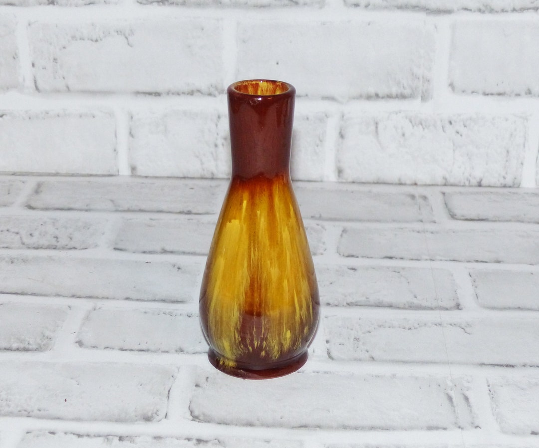 Blue Mountain Pottery Bud Vase Harvest Gold 6 High Drip Etsy