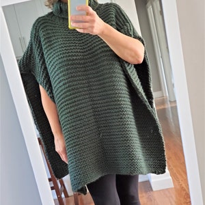 KNITTING PATTERN, &quot;Holly Poncho&quot;, knitted poncho, knitted poncho pattern, knit poncho pattern, poncho, poncho pattern, knit pattern, pattern