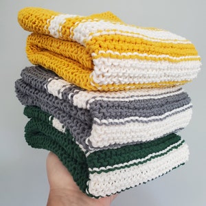 Knitted Cotton Dish Towel Pattern: Easy Garter Stitch (PDF Pattern)