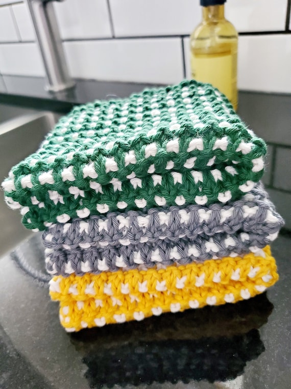 Sand Stitch Cotton Dish Cloth Knitting Pattern (PDF Pattern)
