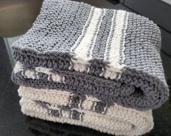 Retro Cotton Knit Dish Towel PATTERN: Slipped Stitch Edge (PDF Pattern)