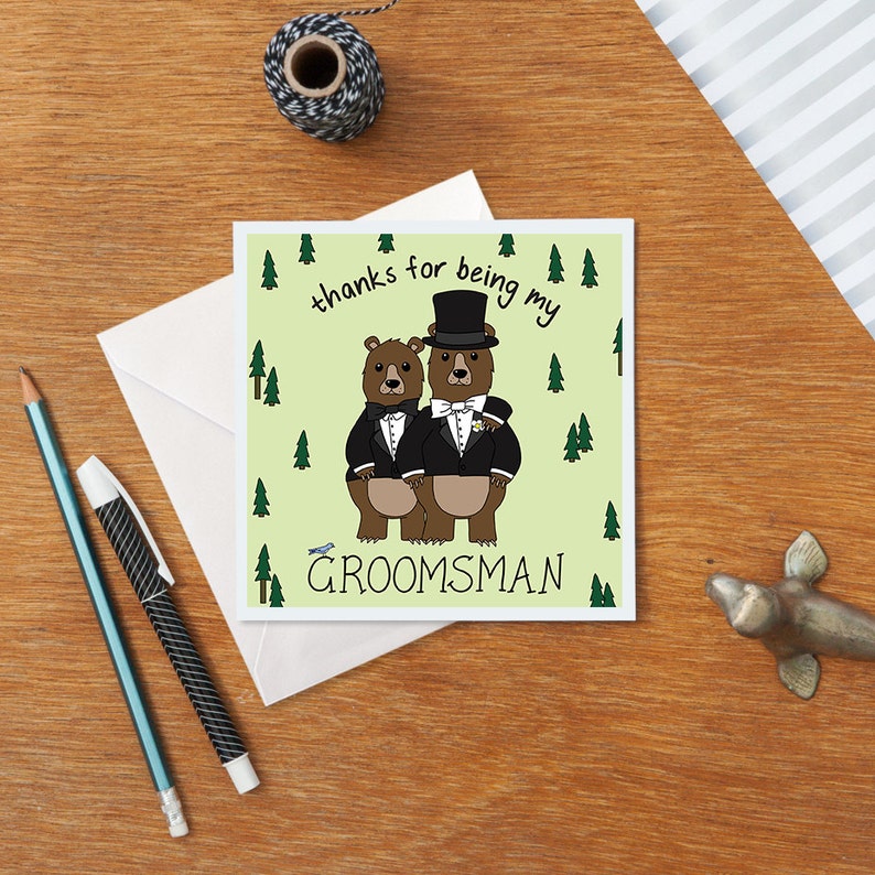 Thanks for Being My Groomsman Card Best Man Gift Groomsman Gift Wedding Thank You Funny Best Man Card Thank You Card Personalised