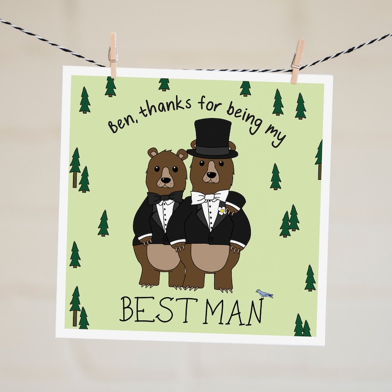 Thanks for Being My Groomsman Card Best Man Gift Groomsman Gift Wedding Thank You Funny Best Man Card Thank You Card Personalised