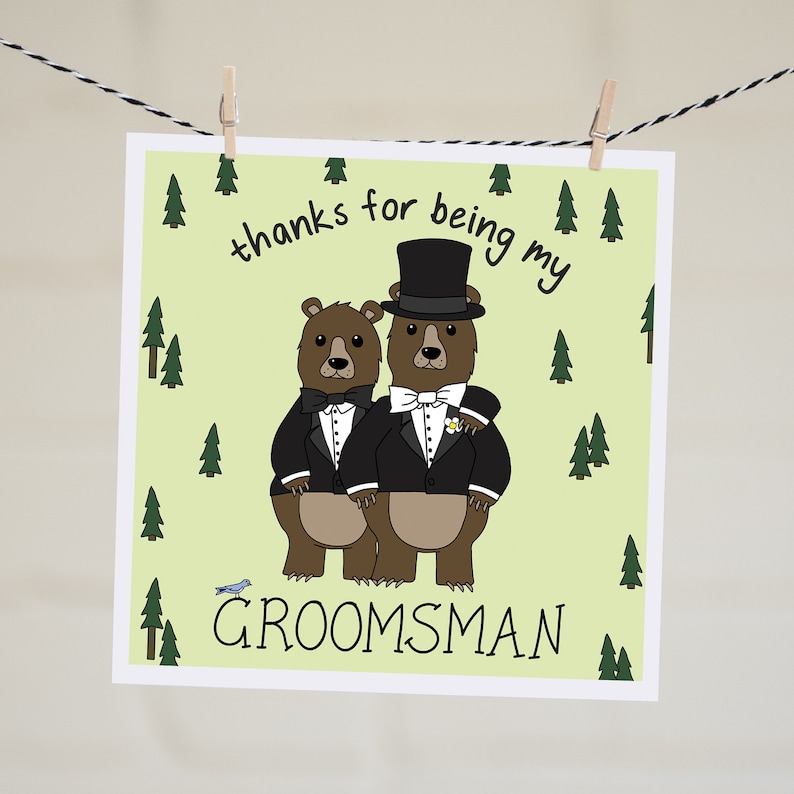 Thanks for Being My Groomsman Card Best Man Gift Groomsman Gift Wedding Thank You Funny Best Man Card Thank You Card Personalised
