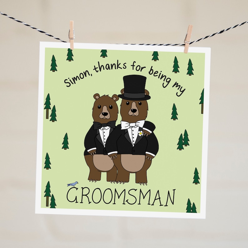 Thanks for Being My Groomsman Card Best Man Gift Groomsman Gift Wedding Thank You Funny Best Man Card Thank You Card Personalised