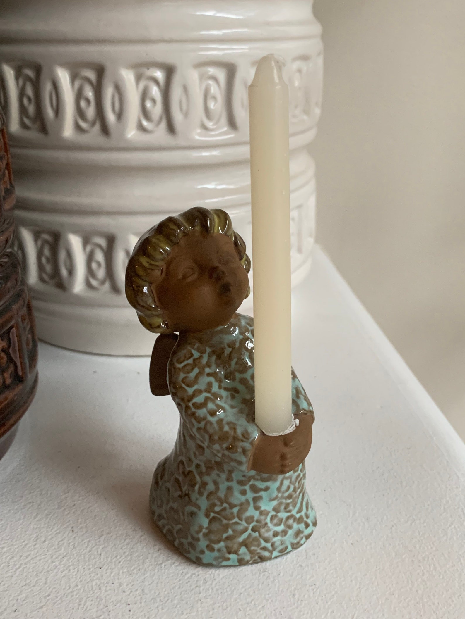 Vintage Goebel terracotta angel candle holder 1965 collectible Etsy