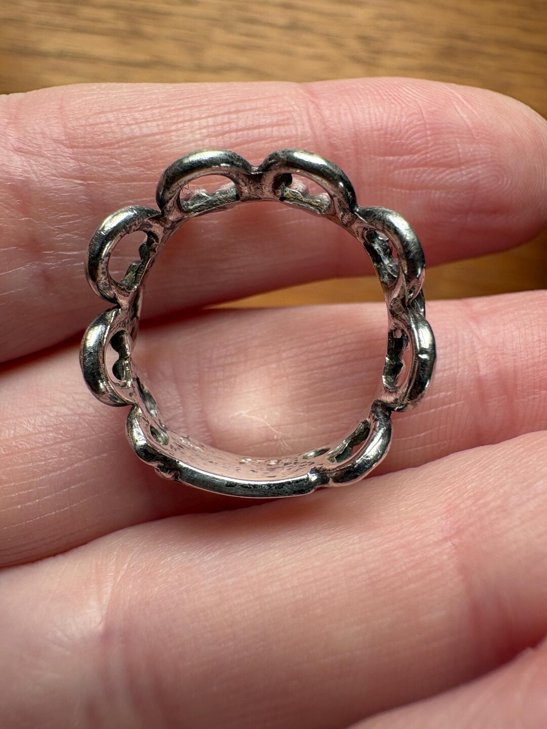 Sterling Silver Textured Loop Ring Designer Signed - Etsy