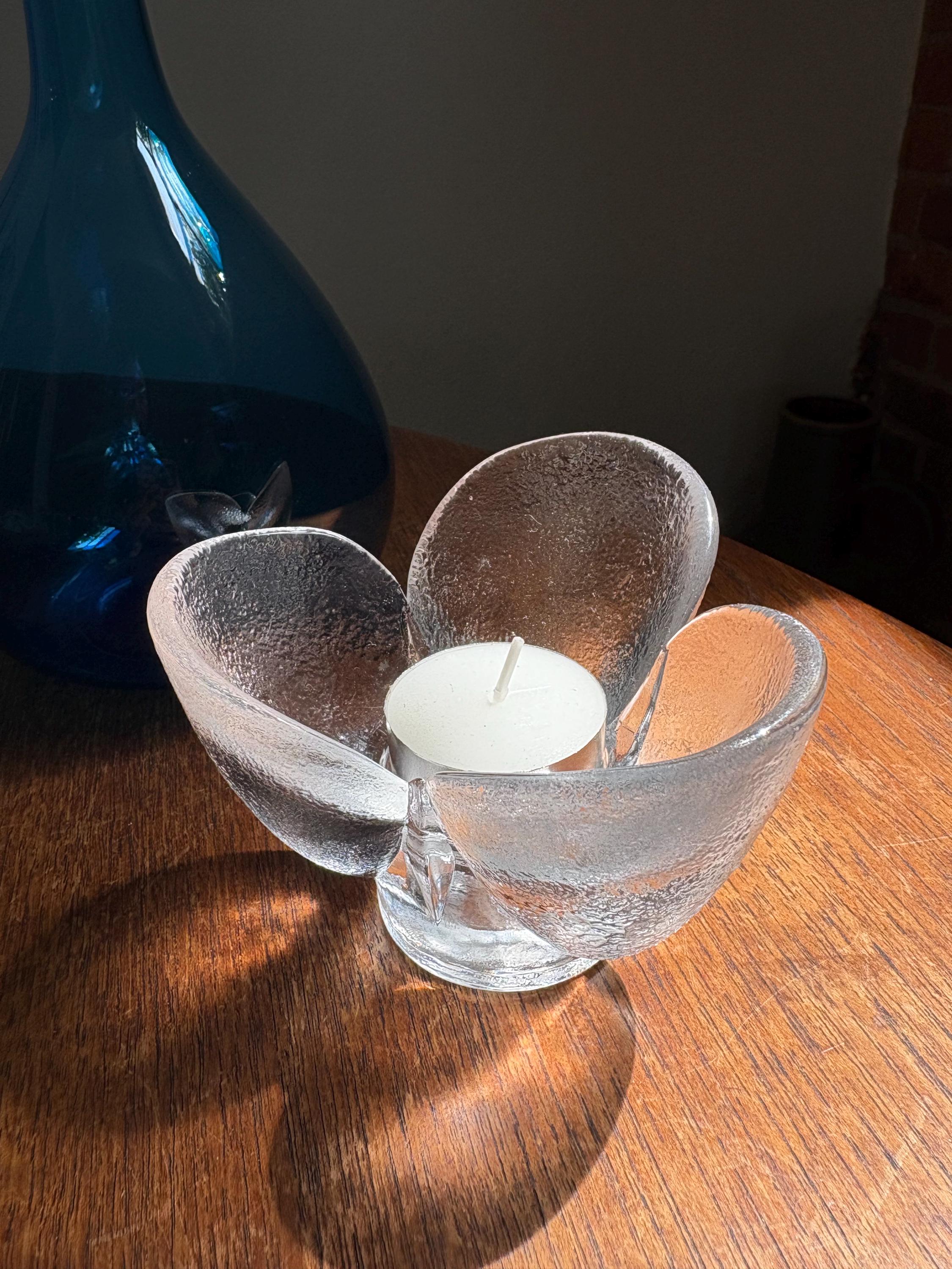 Kosta Boda Glass Tulip Candle Holder Sweden Design Rolf Sinnemark