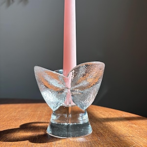 Kosta Boda glass tulip candle holder Sweden design Rolf Sinnemark