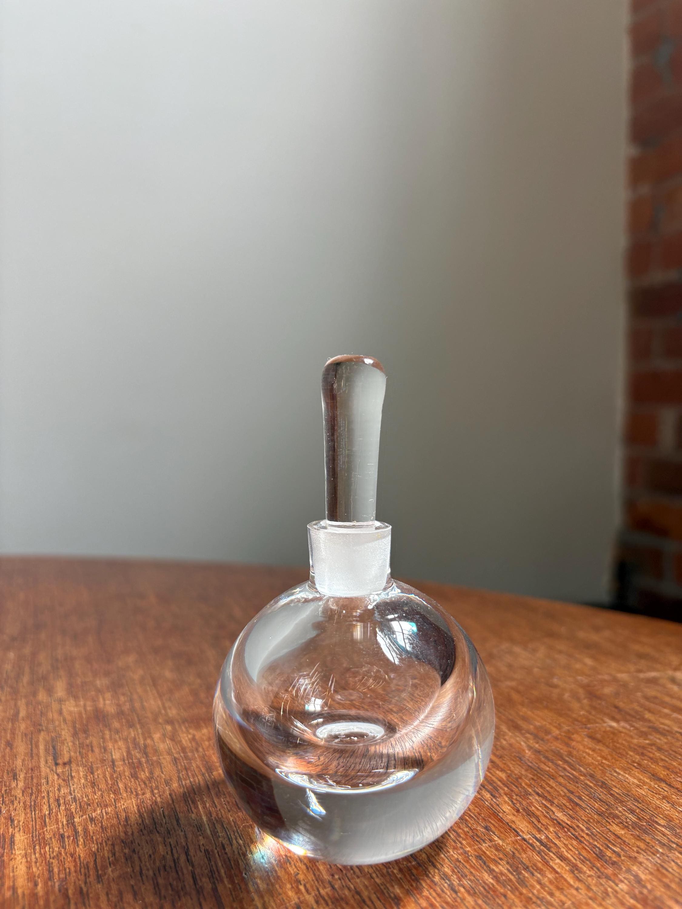 Vintage Orrefors Sweden Crystal Perfume Bottle Elegant Design