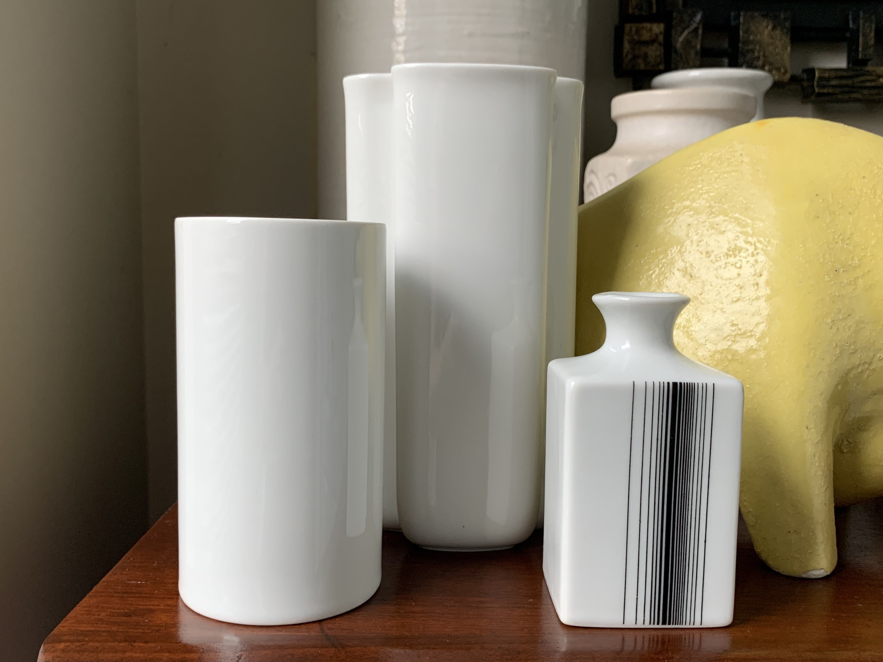 エレガントなヴィンテージ磁器花瓶3個セット 1980年代の洗練された