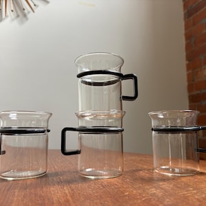 Vintage Bodum espresso cups black glass sleek design 1980s