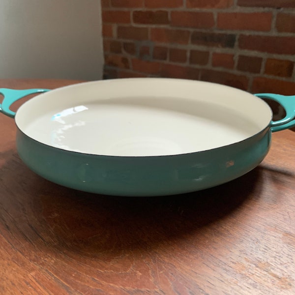 Dansk Kobenstyle Paella pan turquoise enamel Jens Quistgaard design vintage