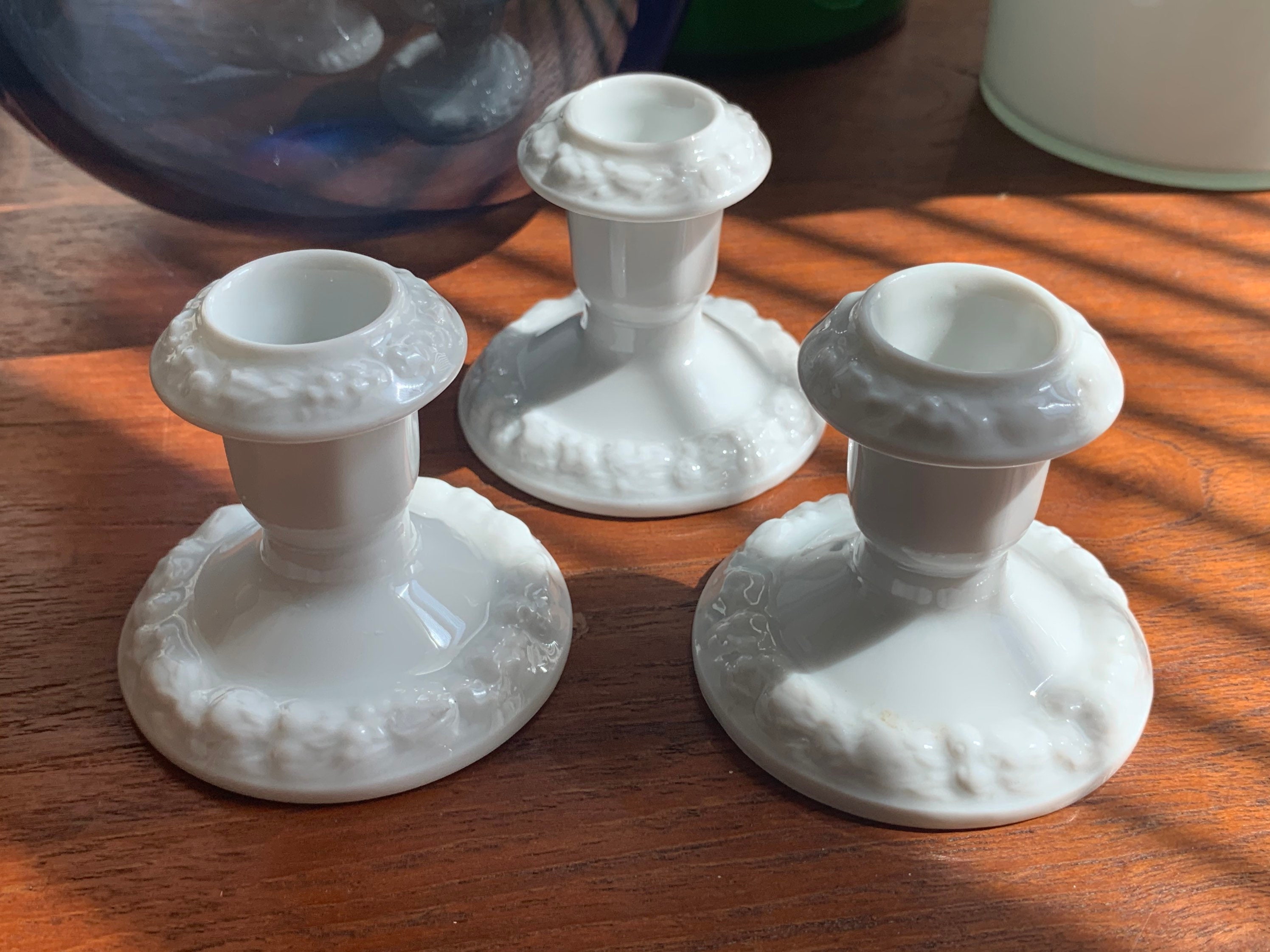 Vintage Rosenthal Maria pattern set of 3 candle holders white Etsy
