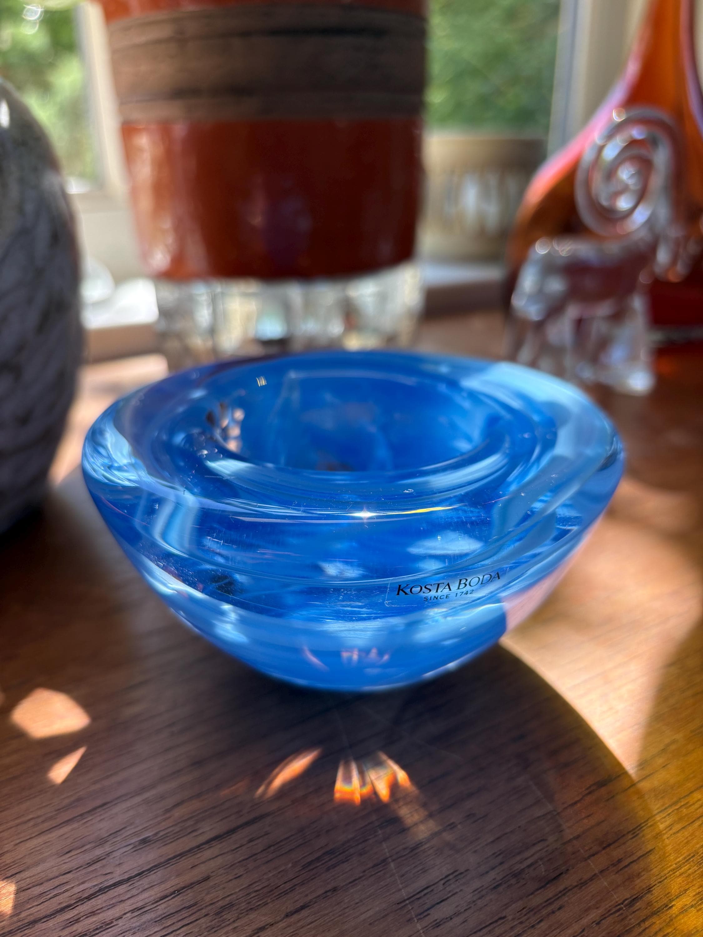 Kosta Boda Blue Swirl Bowl - Etsy