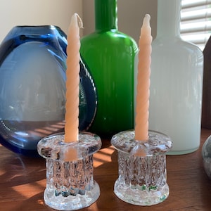 Pair of Kosta Rurik candle holders designed by Goran Warff small size