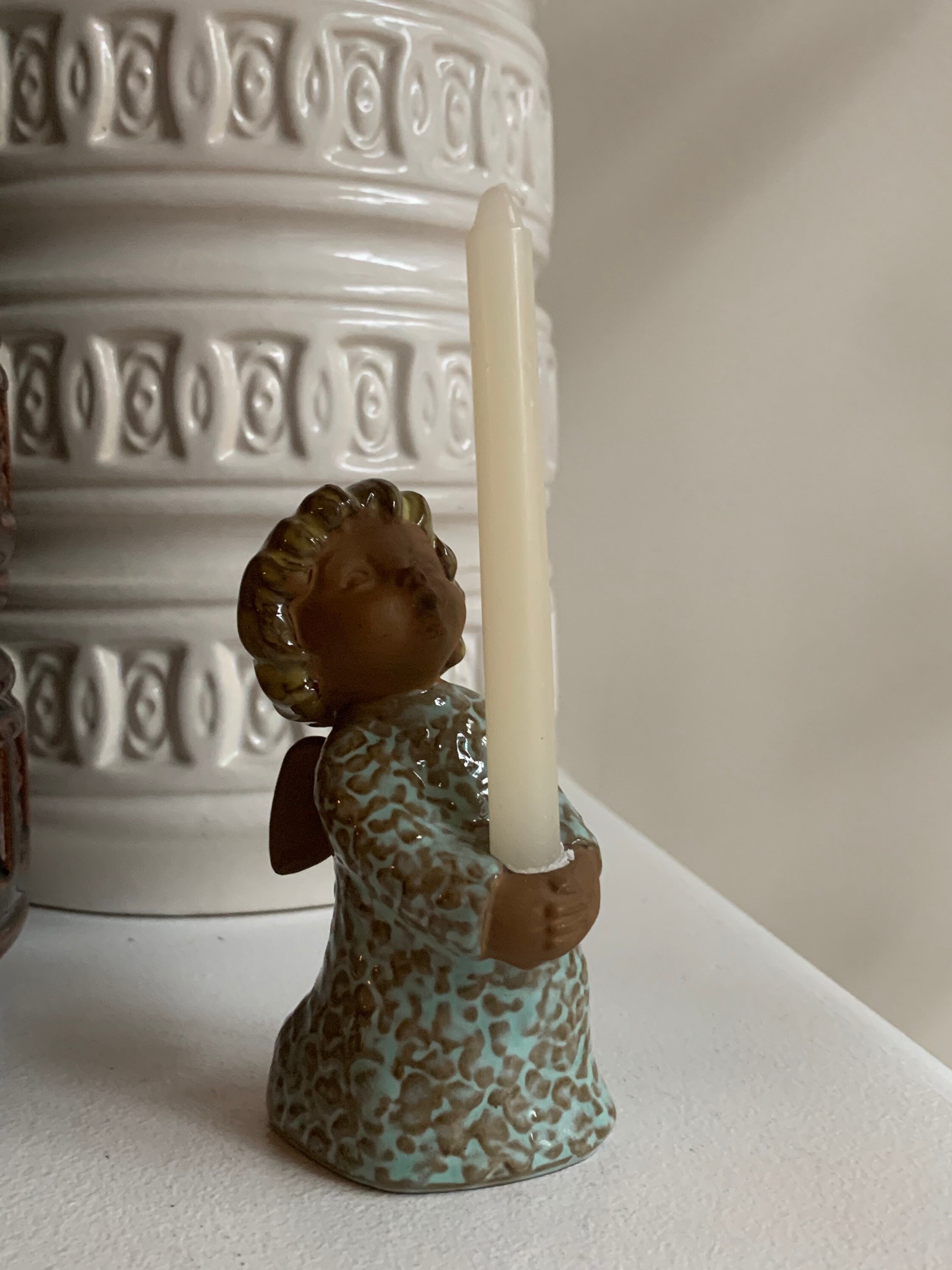 Vintage Goebel terracotta angel candle holder 1965 collectible Etsy