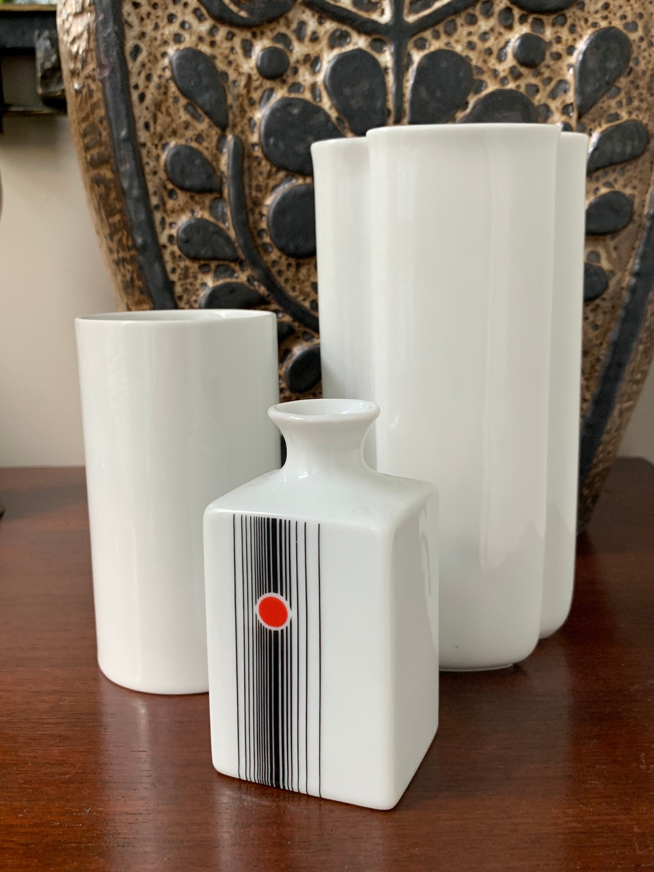 エレガントなヴィンテージ磁器花瓶3個セット 1980年代の洗練された