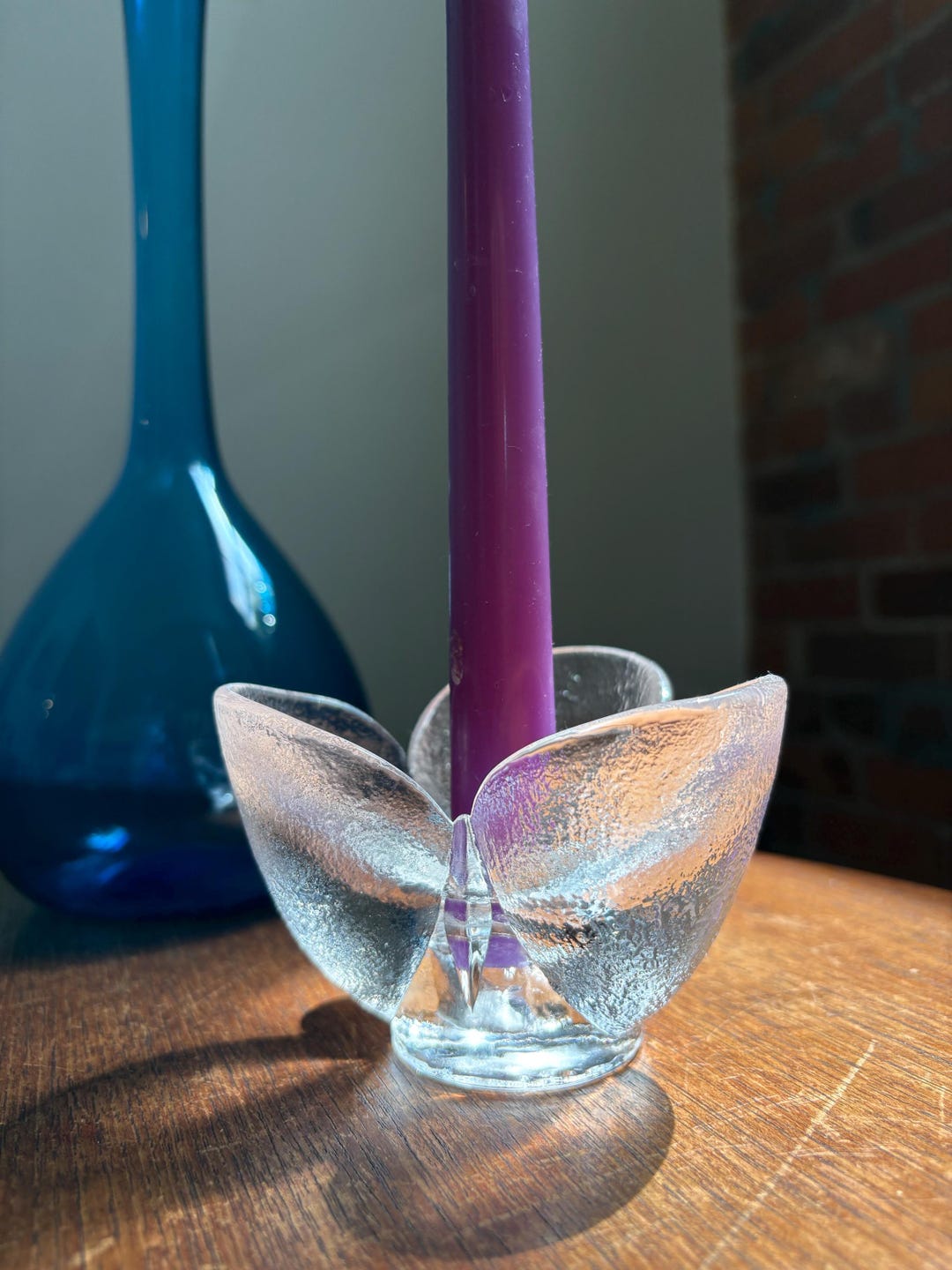 Kosta Boda Glass Tulip Candle Holder Sweden Design Rolf Sinnemark