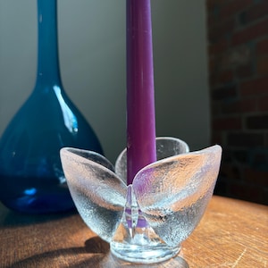 Kosta Boda glass tulip candle holder Sweden design Rolf Sinnemark