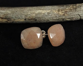 Moonstone Earrings | Tiny Peach Moonstone Studs |  Moon Stone Jewelry