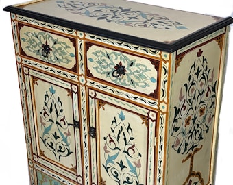 Price Drop! Arabesque Hand painted Moroccan Moorish Cabinet/Accent Table