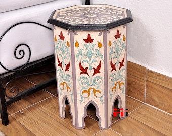 Arabesque Wooden End Table/Side Table Moroccan by Mediterranean Imports