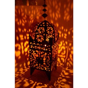 AMIRA 29 inch Hammered Metal Rustic Moroccan Lantern/Candle Lantern