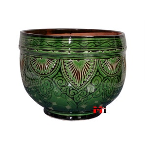 Top Seller! AMIRA Handcrafted Mediterranean Decorative Ceramic Planter 10.5 Inch (Morocco)