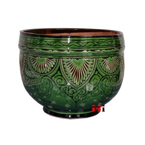 Top Seller! AMIRA Handcrafted Mediterranean Decorative Ceramic Planter 10.5 Inch (Morocco) (Labor Day Sale)