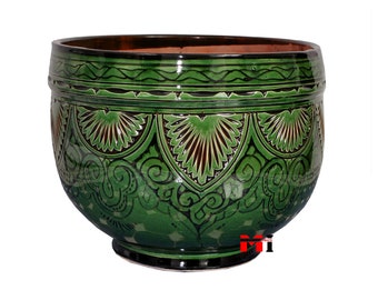 Top Seller! AMIRA Handcrafted Mediterranean Decorative Ceramic Planter 10.5 Inch (Morocco) (Labor Day Sale)